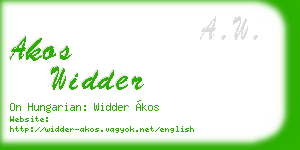 akos widder business card