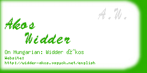 akos widder business card